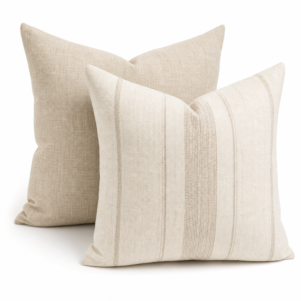 Linen Throw Pillow Set